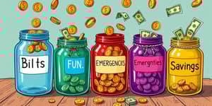 Balance saving and spending using income buckets