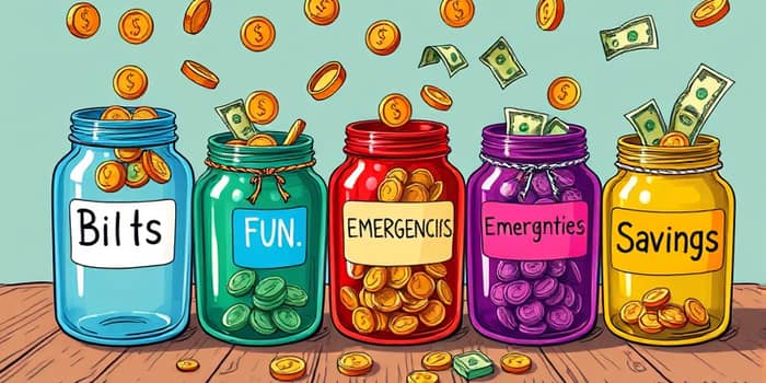 Balance saving and spending using income buckets